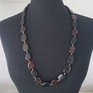 Vingage Brown Beaded 80s Necklace